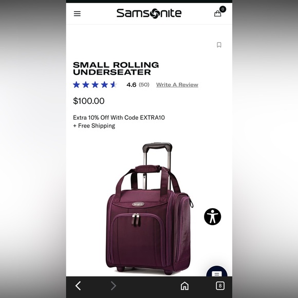 Samsonite wheeled under seaterTravel Bag - 2 available - Picture 2 of 3